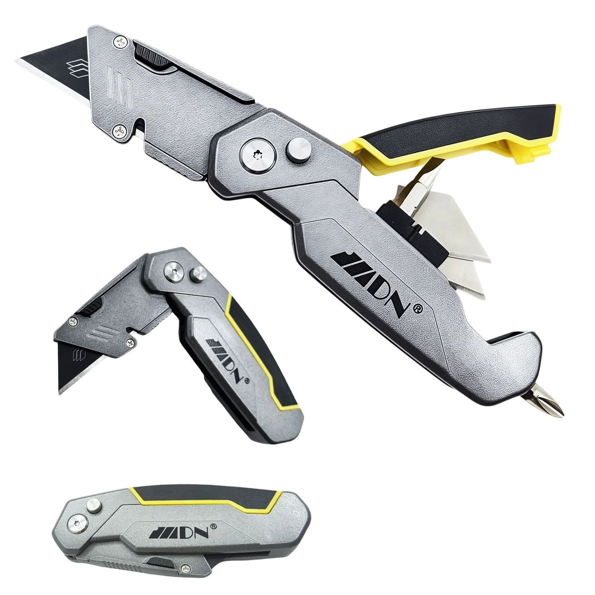 TYKON - Cuchillo Cartonero Metalico Tipo Mariposa con repuestos