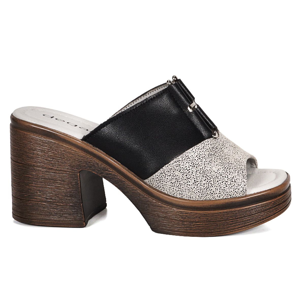 DEGAS - Sandalia Cuero Wilany Negro Print DEGAS