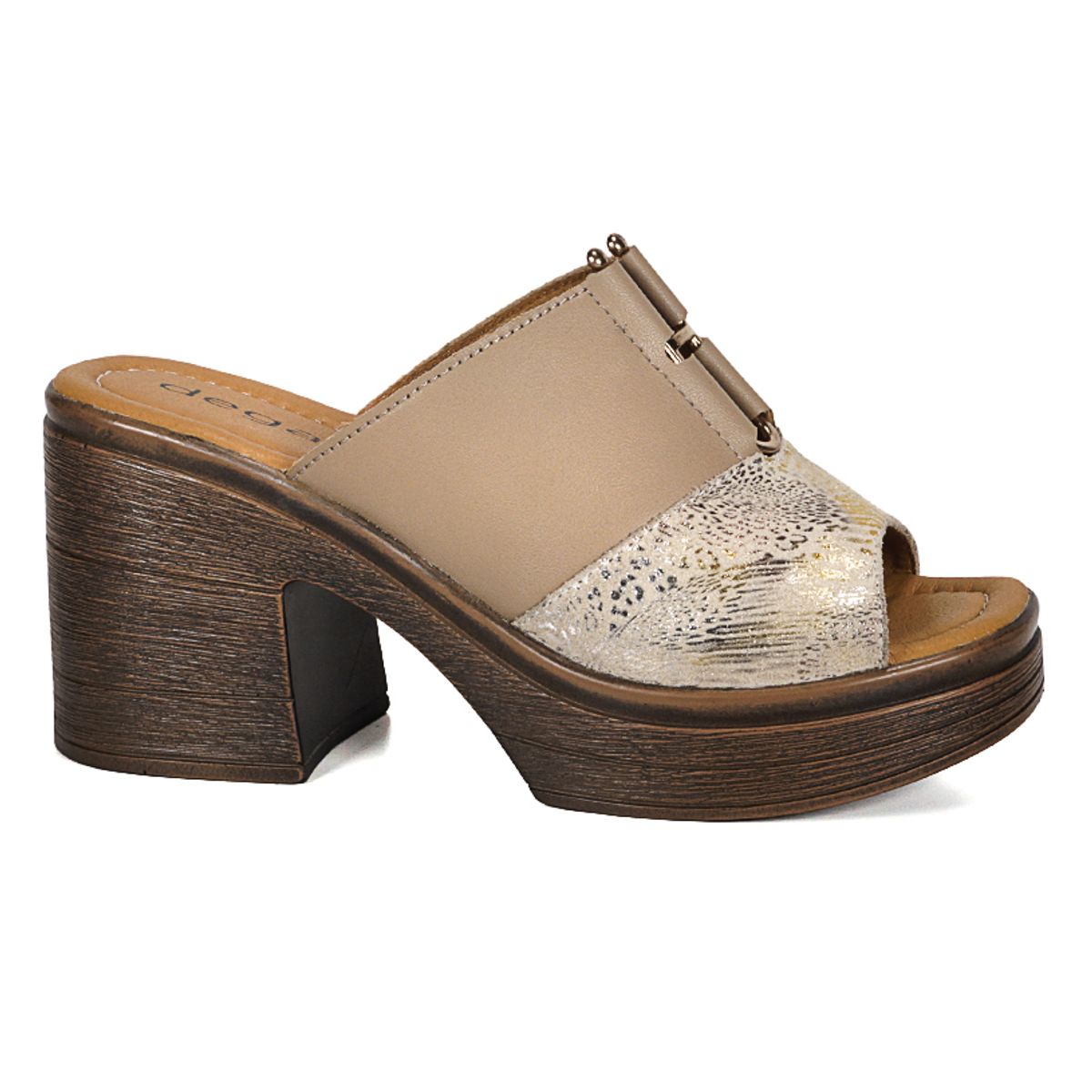 DEGAS - Sandalia Cuero Wilany Beige Print DEGAS