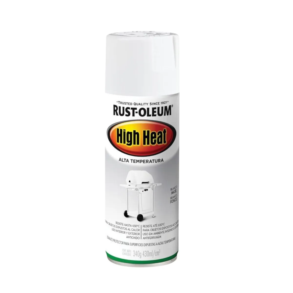 RUST OLEUM - Pintura para Altas Temperaturas Spray Blanco Mate 430ml
