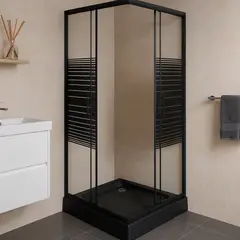JOYTEK - Shower Recto Strava Negro 80x80x198cm Incluye Receptáculo