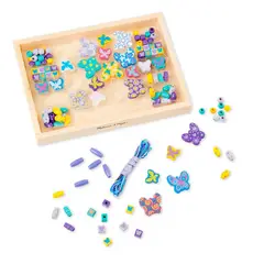 MELISSA & DOUG - Set de mostacillas de madera Melissa and Doug mariposas y