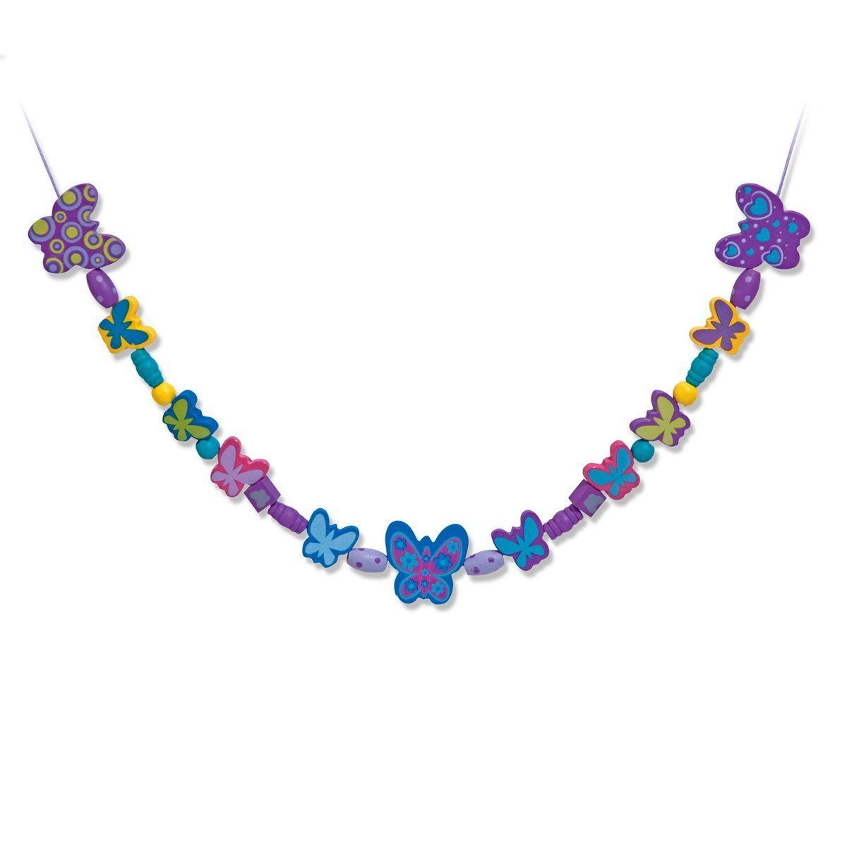 MELISSA & DOUG - Set de mostacillas de madera Melissa and Doug mariposas y