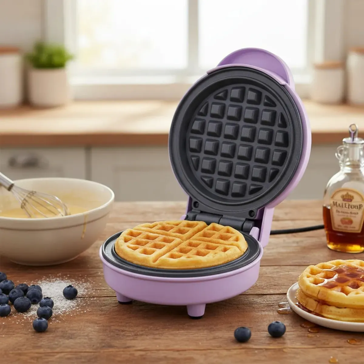 BLANIK - Máquina Waffles Wafflera Mini Antiadherente Blanik Bmw079 Color Lila