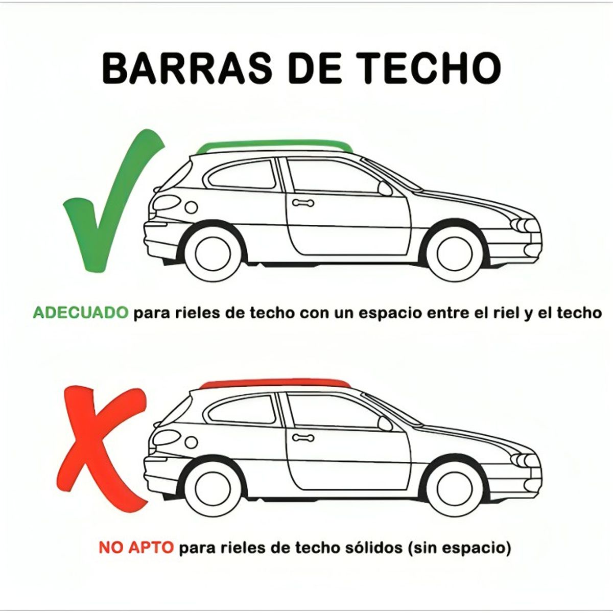 GENERICO - Barras Portaequipaje Transversal Parrilla Auto Universal