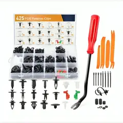 GENERICO - Set 460 Clips Broches Puerta Parachoque Auto Tapabarro Reten