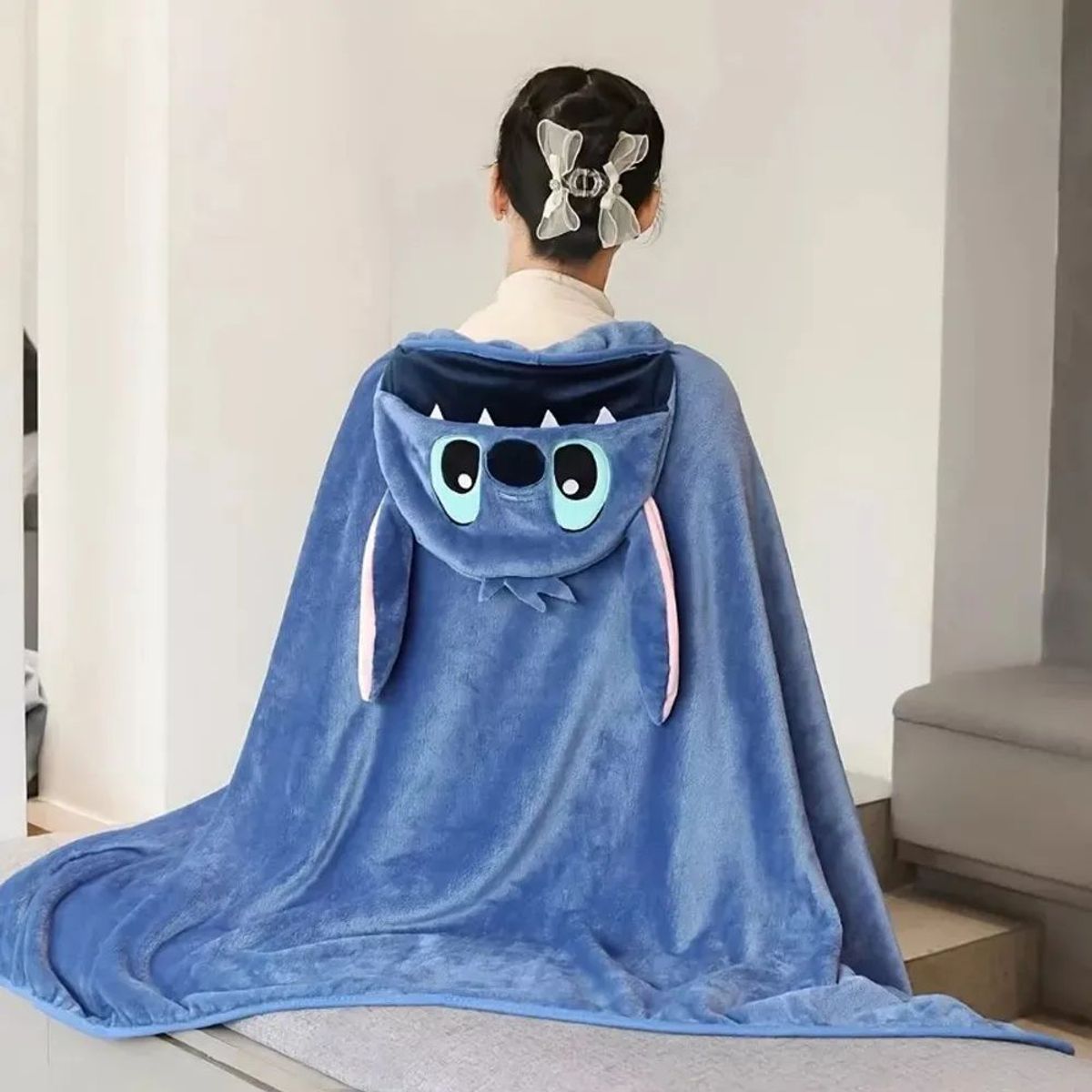 SHOP EHOME BAG - Manta Stitch Extra Gruesa Tipo Sudadera con Capucha y Guantes