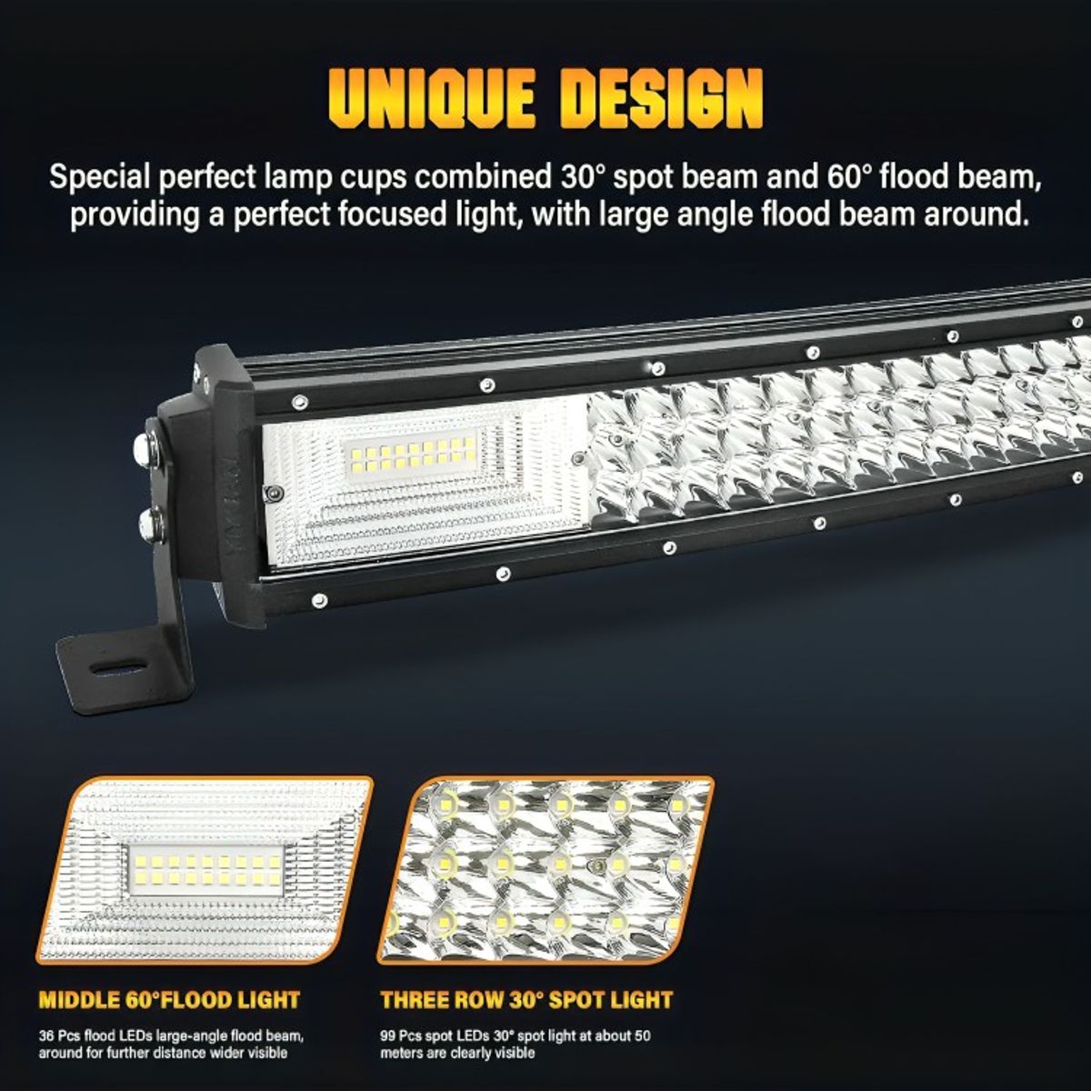 GENERICO - Barra Led 120w Curva Neblinero 4x4 De 55cm