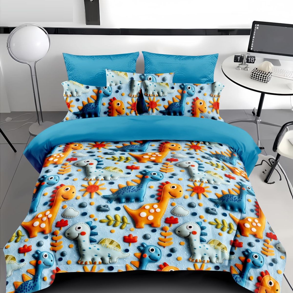 GENERICO - CUBRECAMA QUILT DISEÑO 5D DINO BEBES TF VERANO