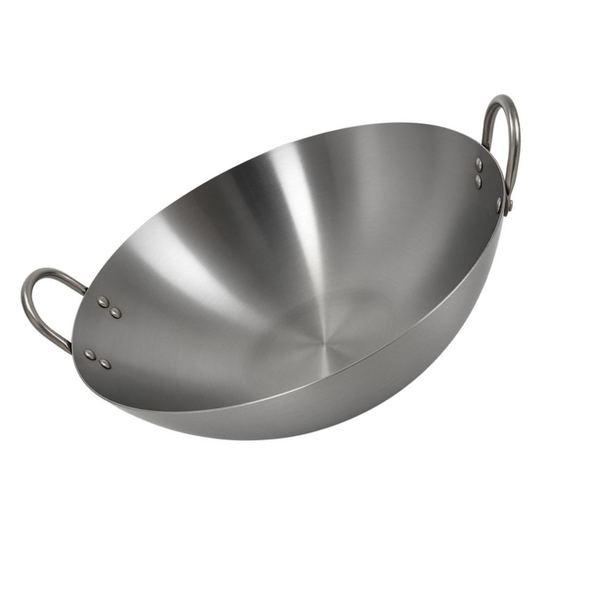 GENERICO - Wok Acero Inoxidable Profesional 40cm para Cocina Asiática Multiuso