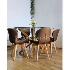CORI CORI - Comedor Warwick 120cm + 6 Sillas Mariposa Velvet
