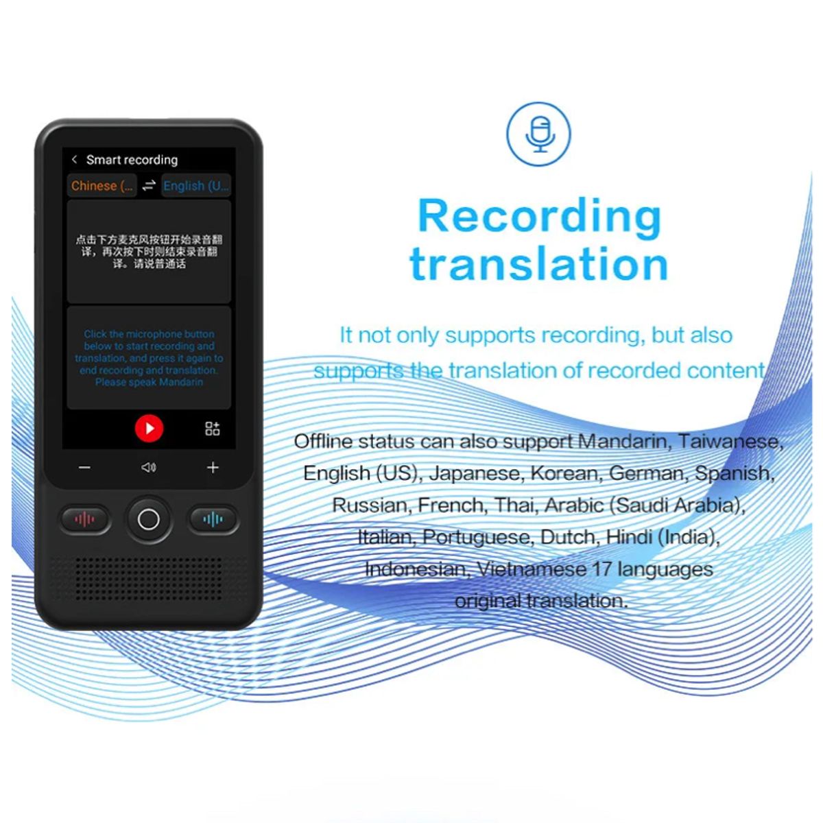 SUNNYLIFE - Traductor de idiomas T21, 138 idiomas, traducción sin conexión