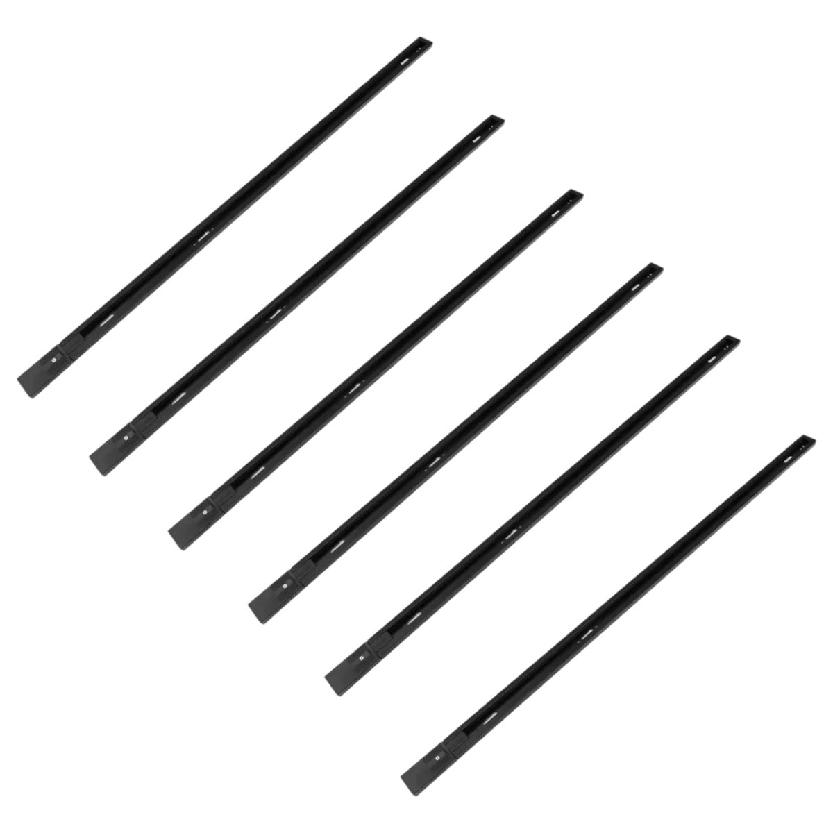 GENERICO - 6 Riel Energizado Monofásico Negro de 1 Metro Súper Moderno