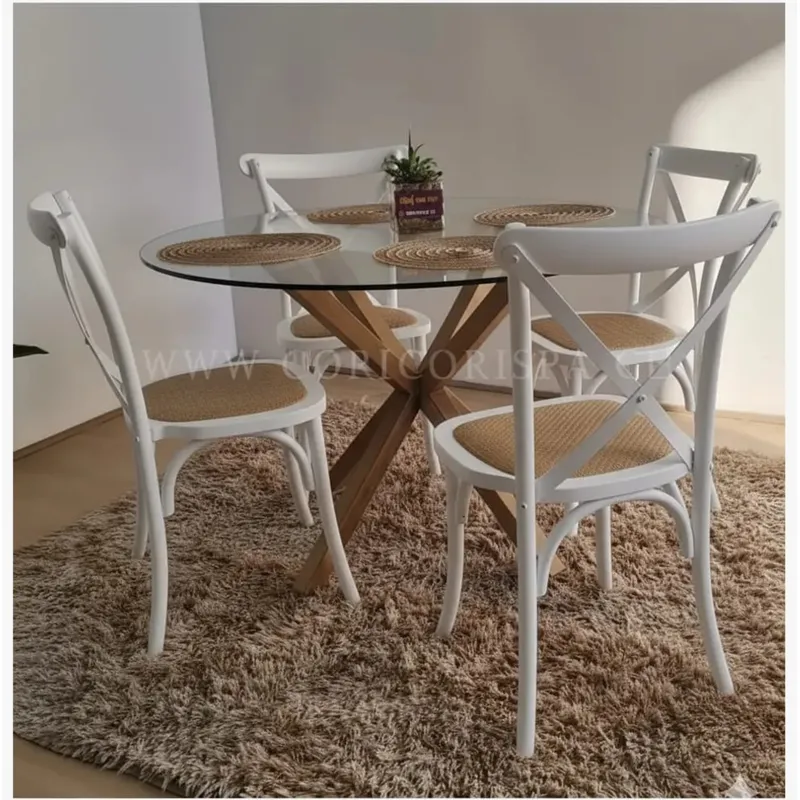 CORI CORI - Comedor Warwick 120cm + 4 Sillas Crossback Madera