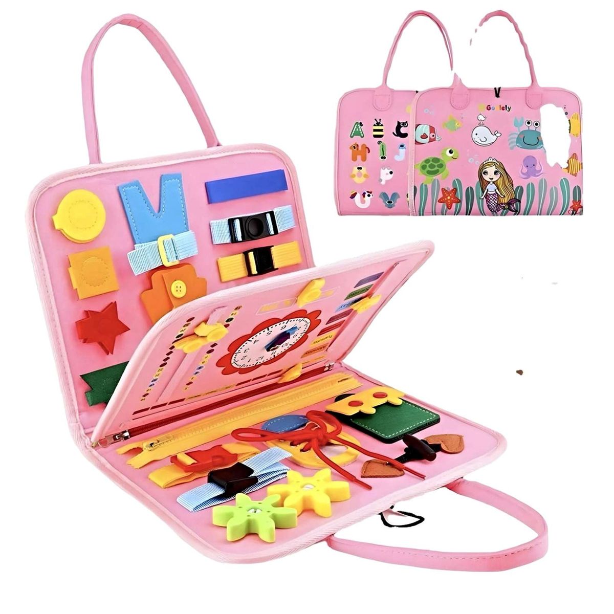 GENERICO - MALETIN SENSORIAL INTERACTIVO MONTESSORI ROSA