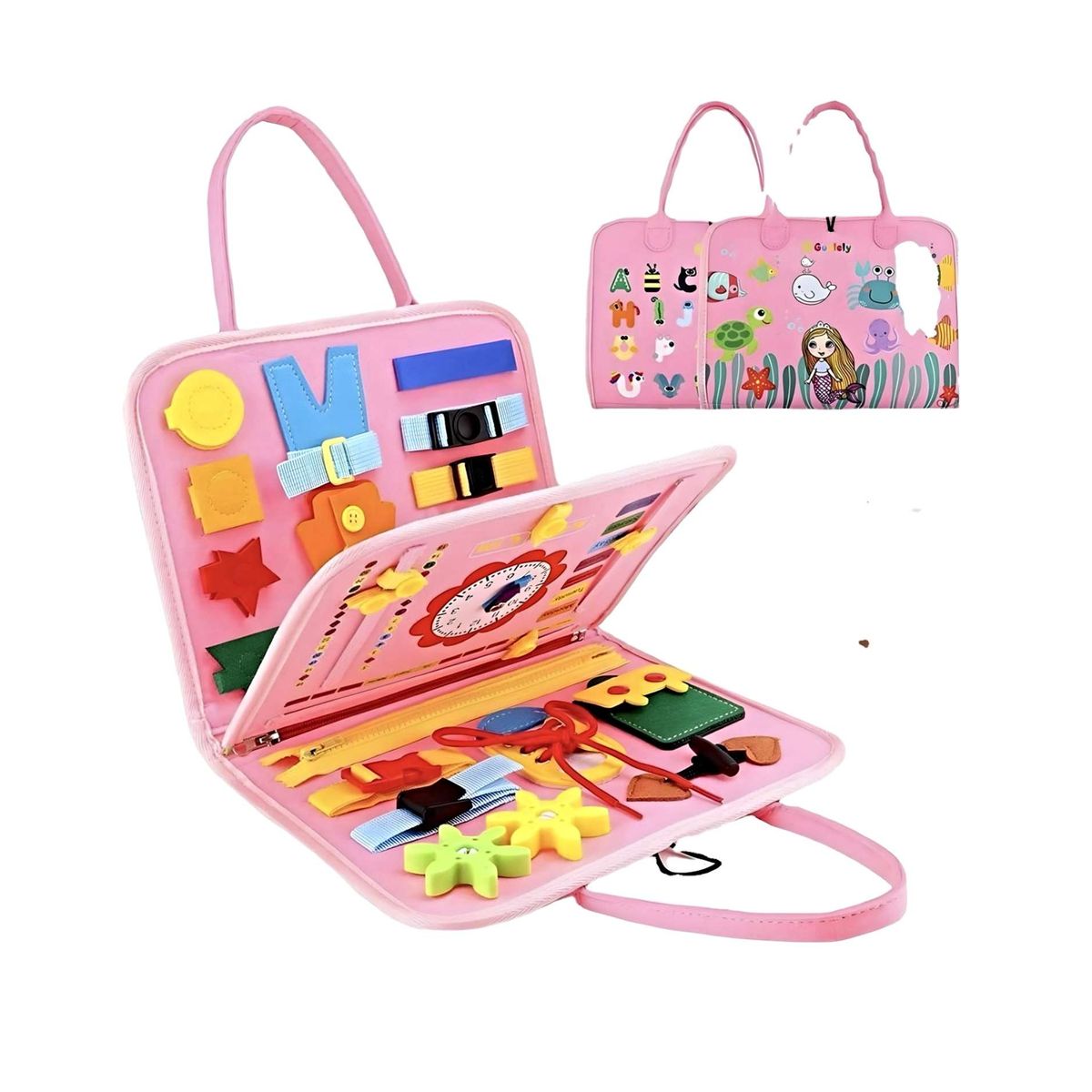 GENERICO - MALETIN SENSORIAL INTERACTIVO MONTESSORI ROSA
