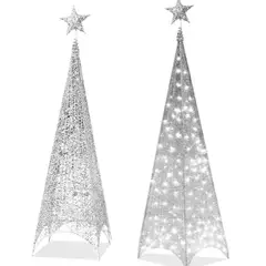 ANGELES DEL HOGAR - ARBOL DE NAVIDAD PIRAMIDE ARMABLE CON LUCES 210CM 174