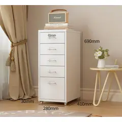 OASIS - Cómoda 5 Cajones Acero Color De La Dopamina Personalidad Blanco