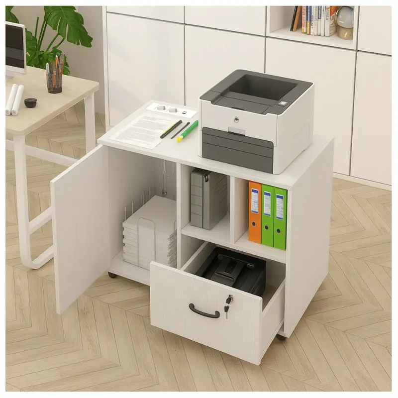HOMER DESIGN - Mueble De Oficina Archivador Con Llave Con Rueda Con Enchufe