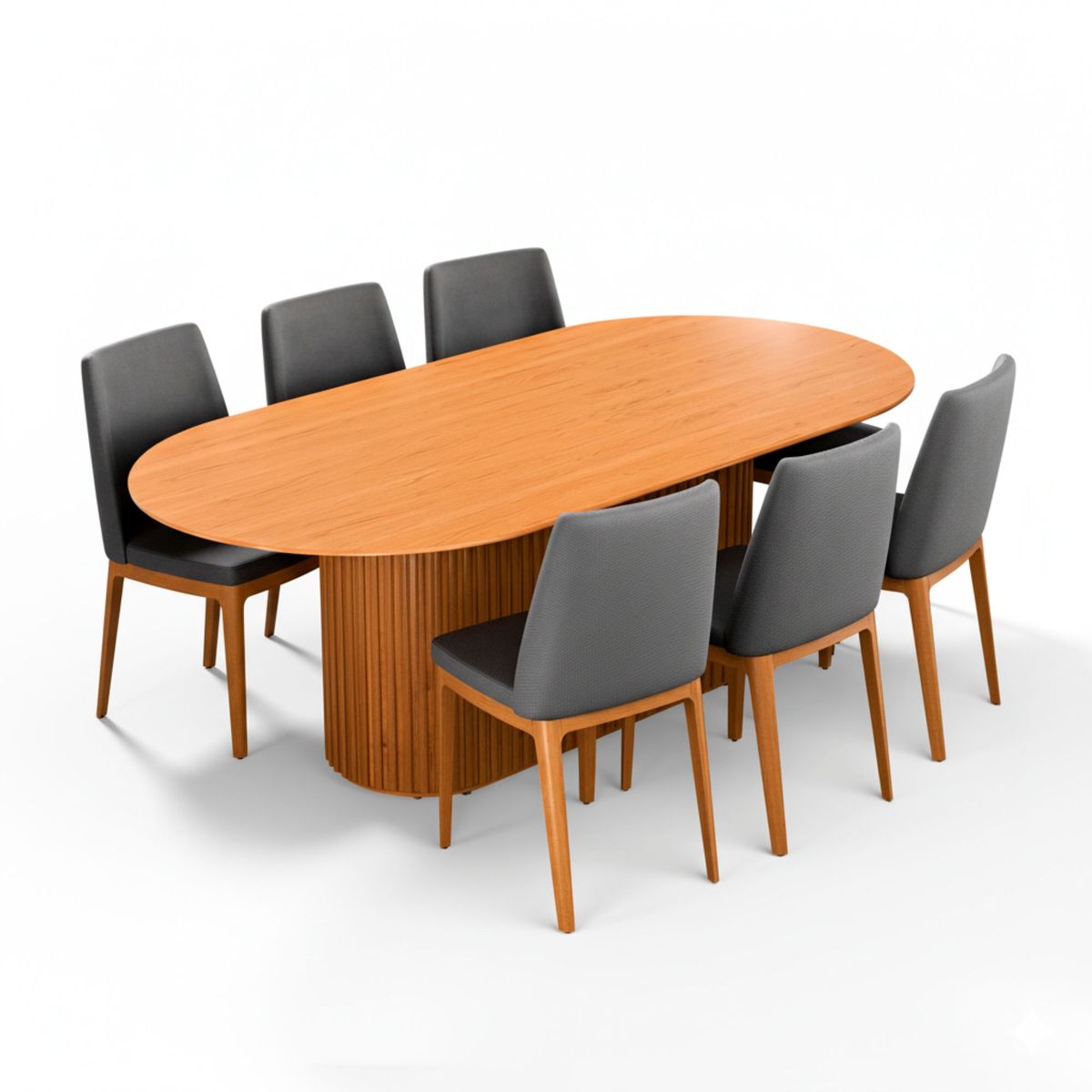 MILK - Juego De Comedor Ciccio + 6 Sillas Foley Gris