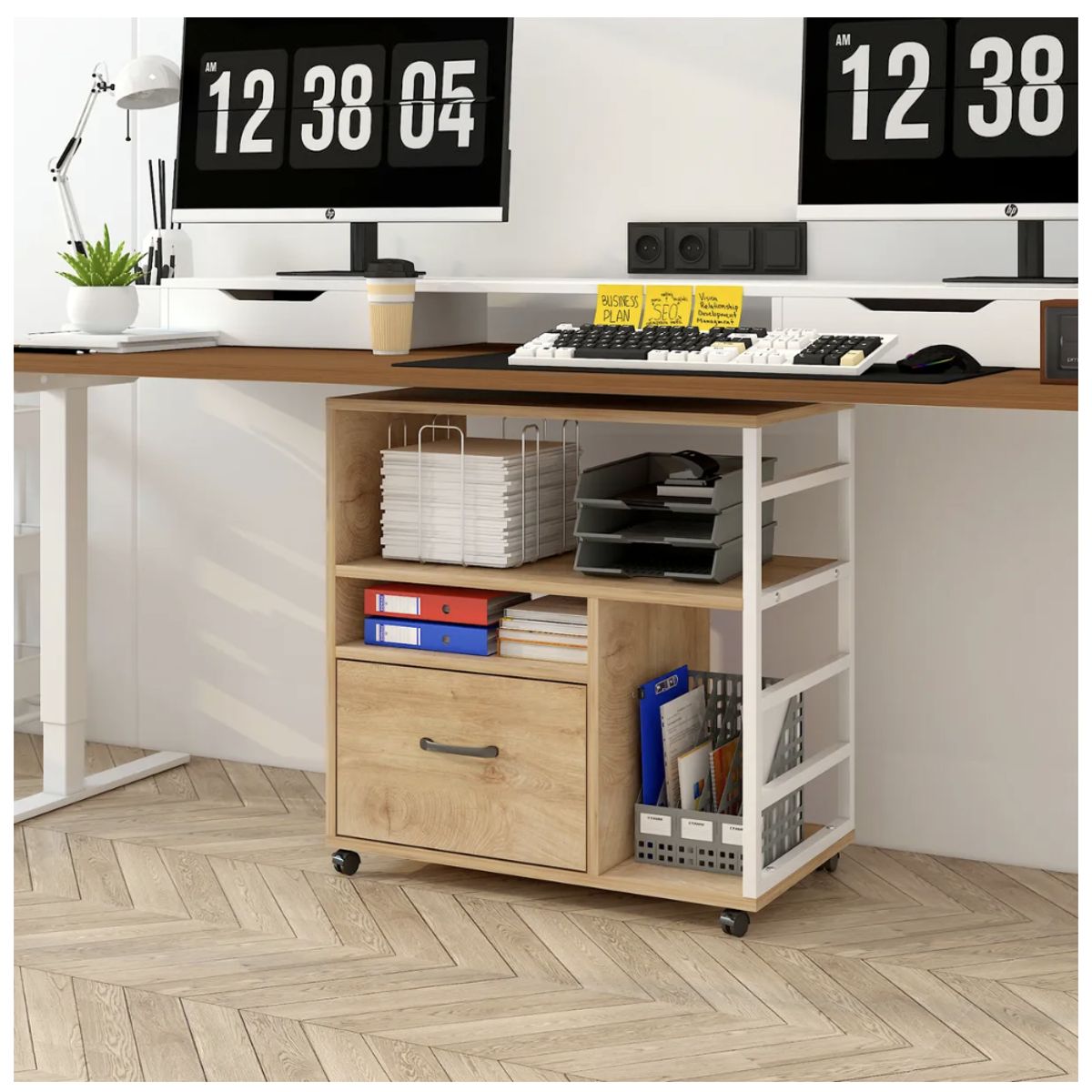 HOMER DESIGN - Mueble De Oficina Archivador Cajonera Y Rueda Multiusos