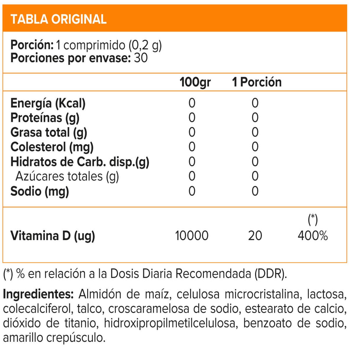FARMADEL - Vitamina D3 800 UI (30 comp)