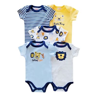 Imagen 1 del producto Pack 5 Bodys Bebé Algodón Colores - ENVIO GRATIS