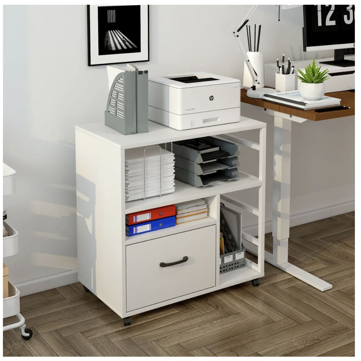 HOMER DESIGN - Mueble De Oficina Archivador Cajonera Y Rueda Multiusos