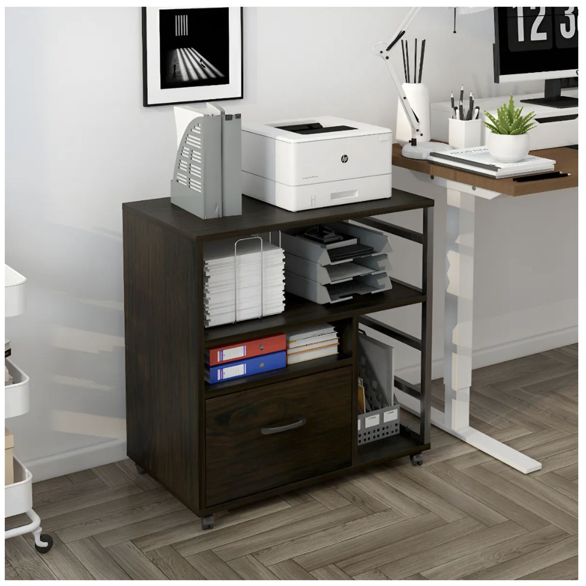 HOMER DESIGN - Mueble De Oficina Archivador Cajonera Y Rueda Multiusos