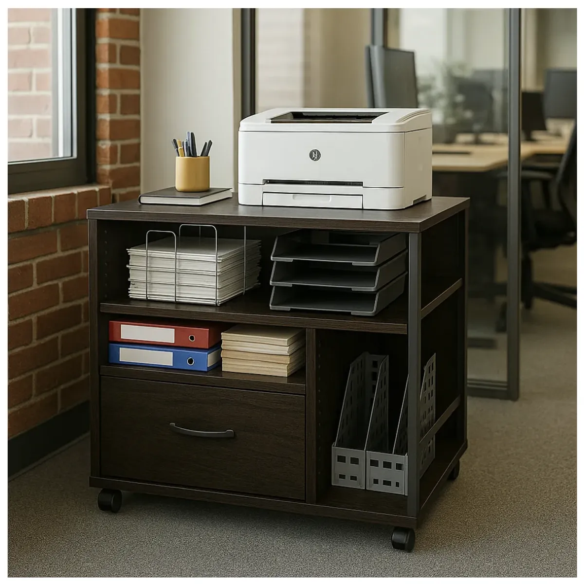 HOMER DESIGN - Mueble De Oficina Archivador Cajonera Y Rueda Multiusos