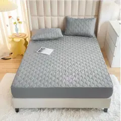 GENERICO - Funda Cubre Colchón 15 Plaza + 1 Funda Almohada - Gris