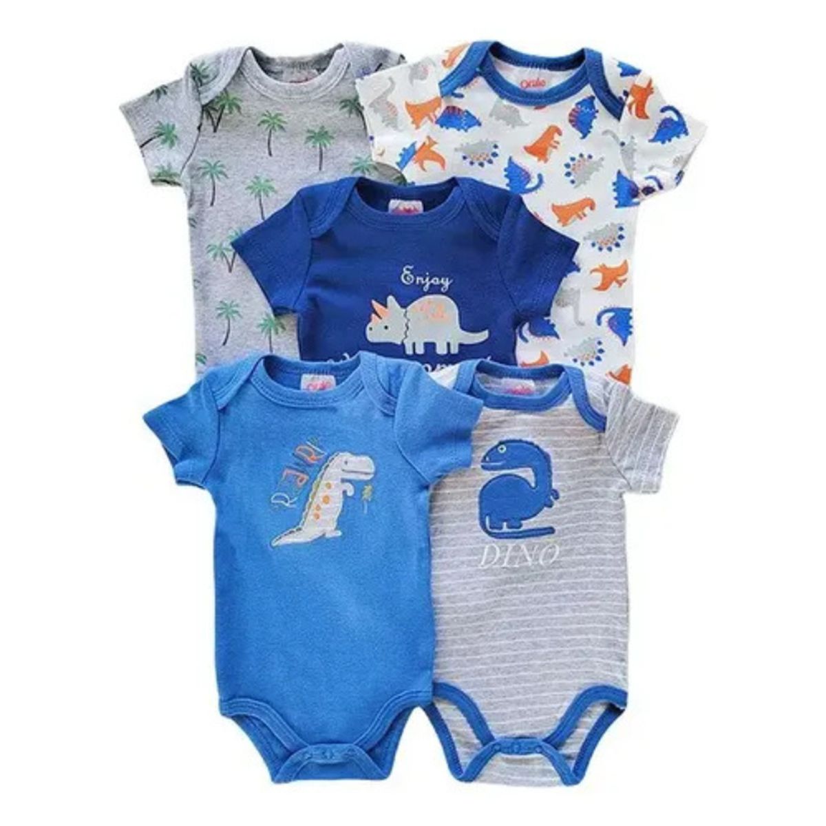 ENCANTO - Pack 5 Bodys Bebé Algodón Colores - ENVIO GRATIS