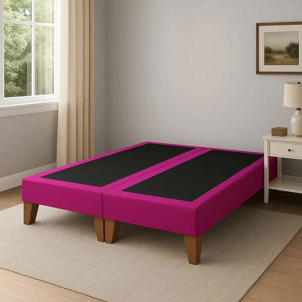 GENERICO - BASE DE 2 PLAZAS FUCSIA LINO