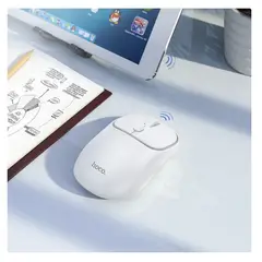 HOCO - Mouse inalámbrico de doble modo USB Y Bluetooth GM25 blanco