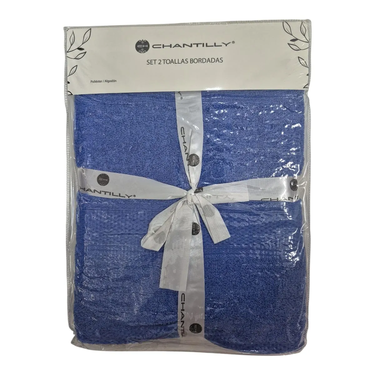 CHANTILLY - Set Toalla de Baño Bordada Chantilly Cara y Cuerpo Azul