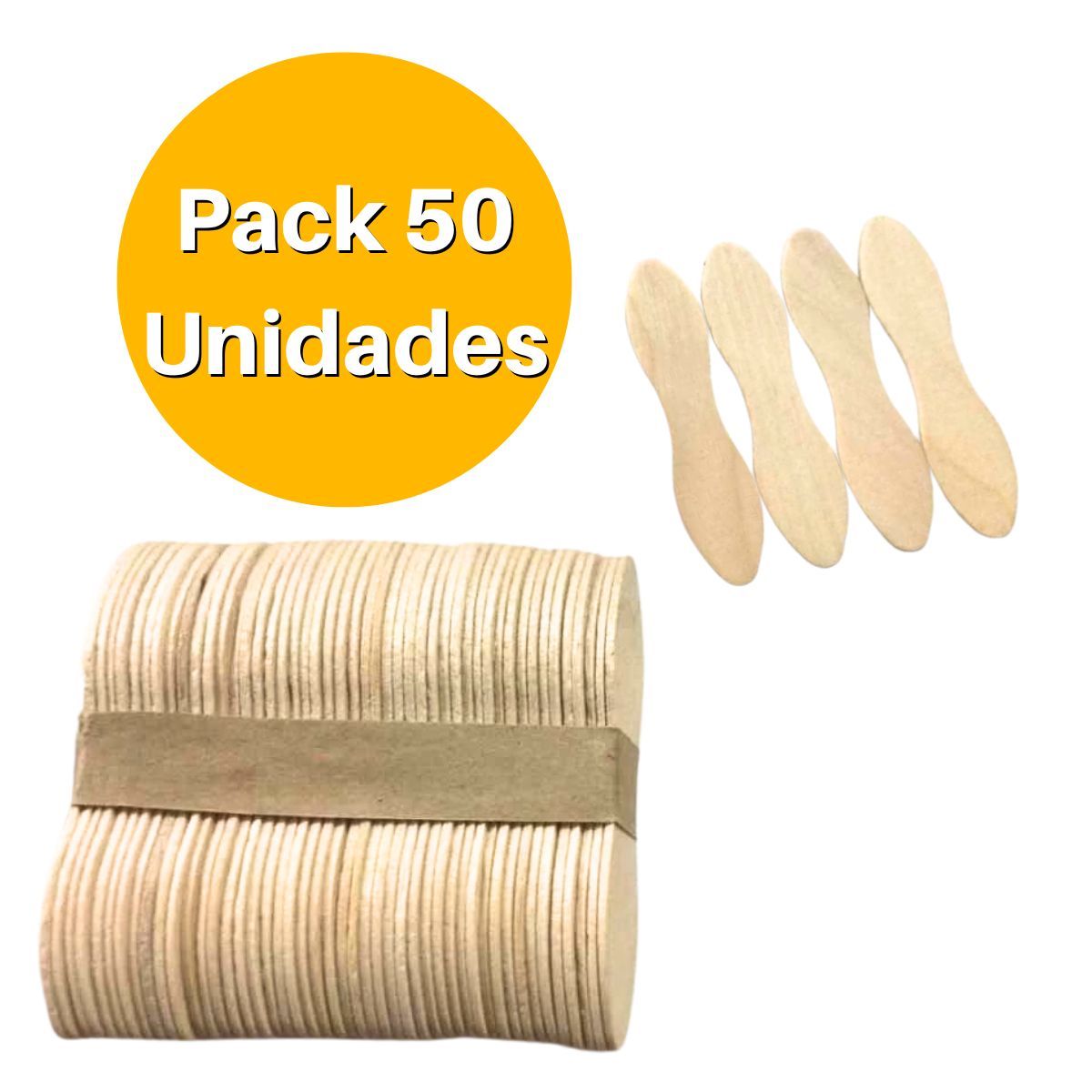 GENERICO - Mini Cuchara Paleta para Helados de Madera Pack 50 Unid