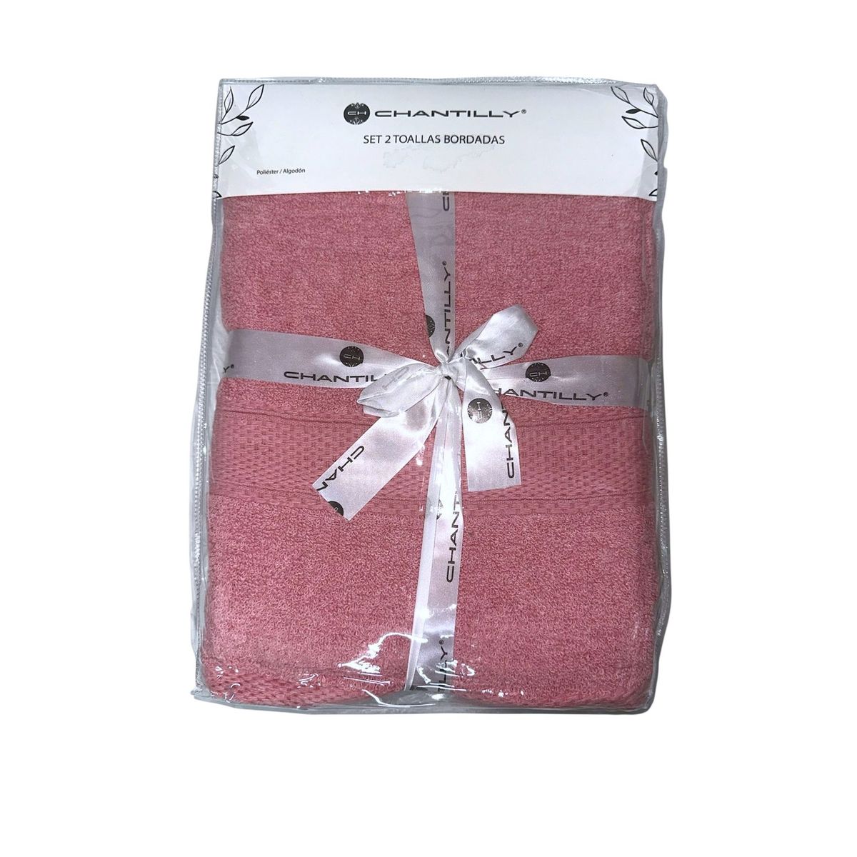 CHANTILLY - Set Toalla de Baño Bordada Chantilly Cara y Cuerpo Rosa