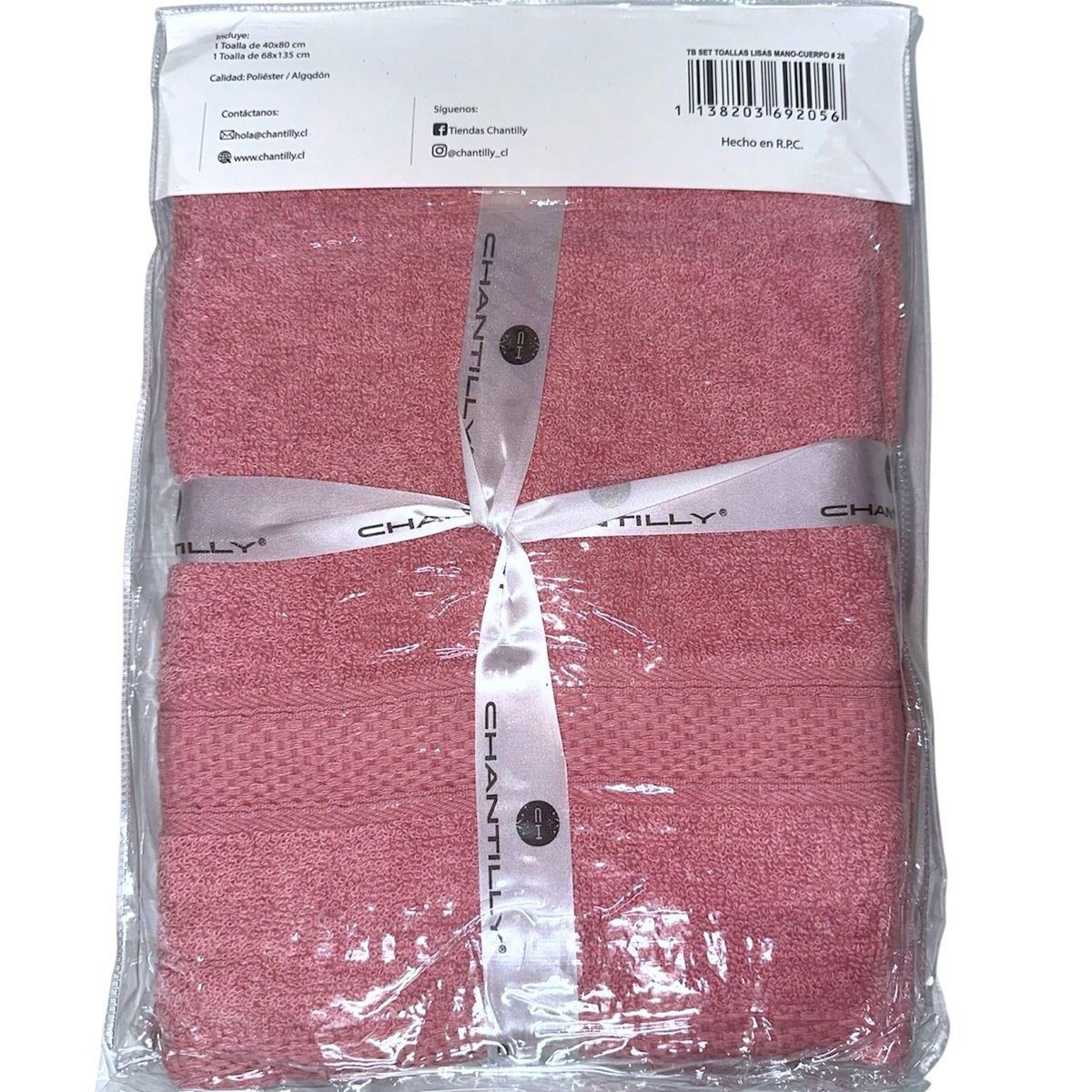 CHANTILLY - Set Toalla de Baño Bordada Chantilly Cara y Cuerpo Rosa