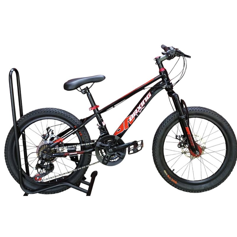 GENERICO - Bicicleta Aro 20 Brxing  Con Freno Disco Y 21 Vel. Negro Log Rojo Mr