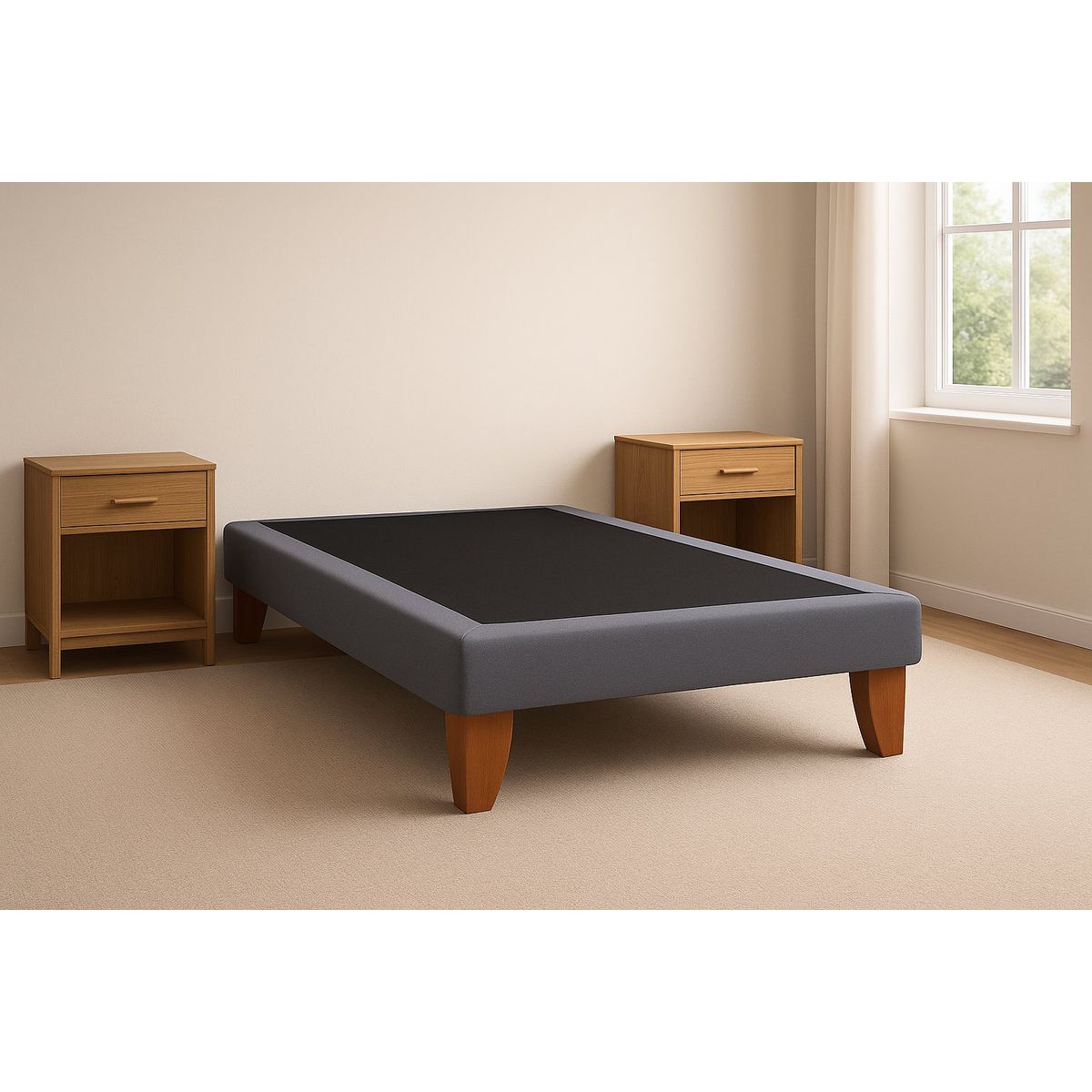 GENERICO - BASE DE 1.5 PLAZAS GRIS CLARO LINO