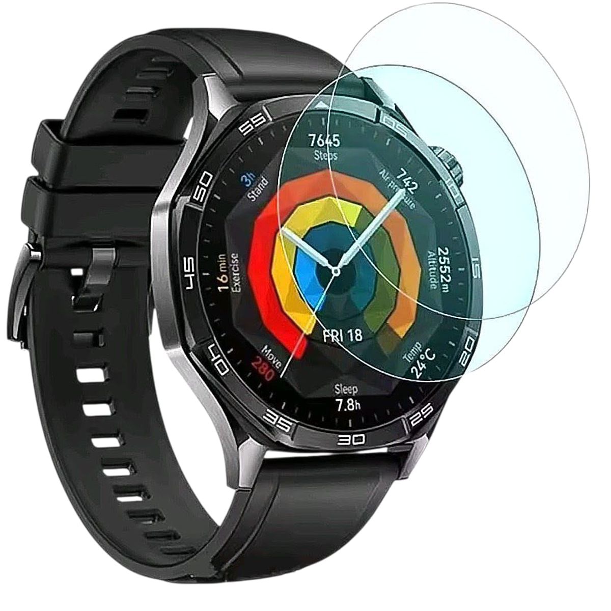 GENERICO - 2 Láminas 46mm Vidrio Templado Para Huawei Watch Gt-6/gt-5
