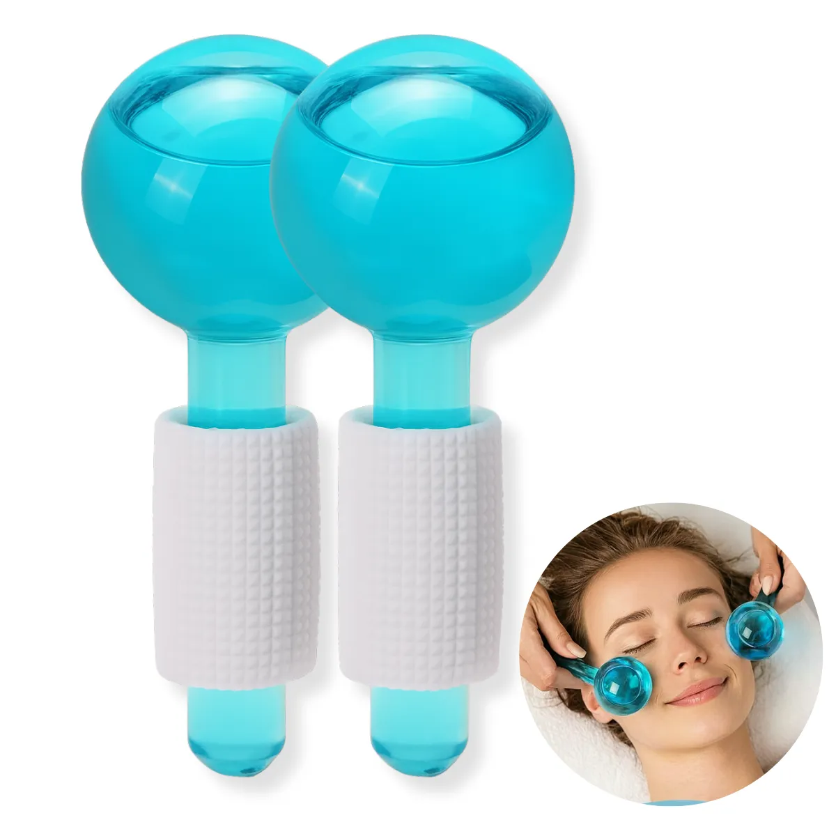 GENERICO - Pack 2 Esferas Reafirmante Masajeador Facial Terapia De Frío