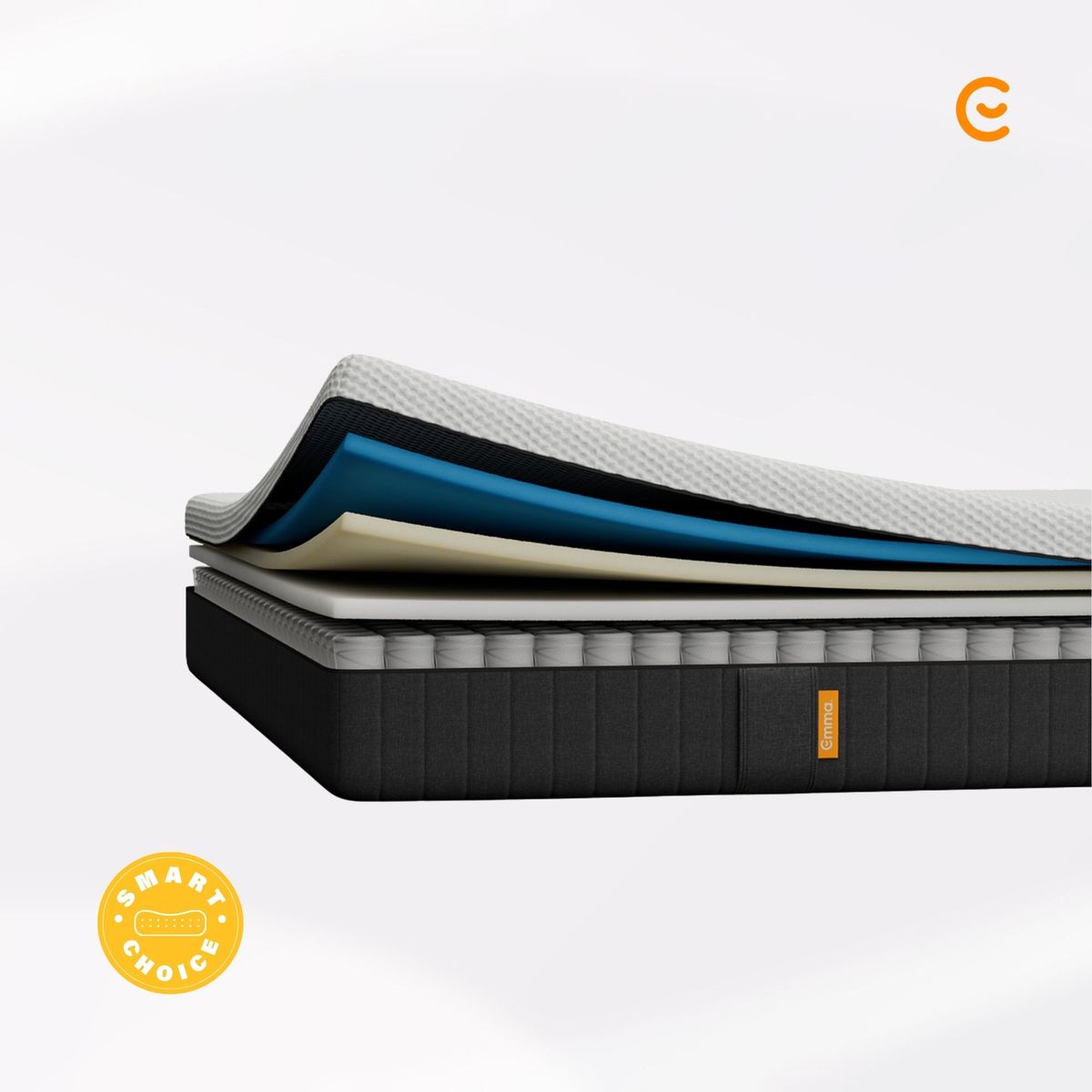 EMMA - Combo Hybrid Premium 1 Plaza + 2 Almohadas Diamond Memory Foam