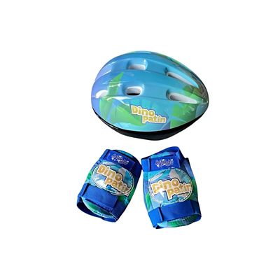 Imagen 2 del producto SET PATIN 4 RUEDAS DINOPATIN CON PELUCHE AZUL TALLA S 30-33