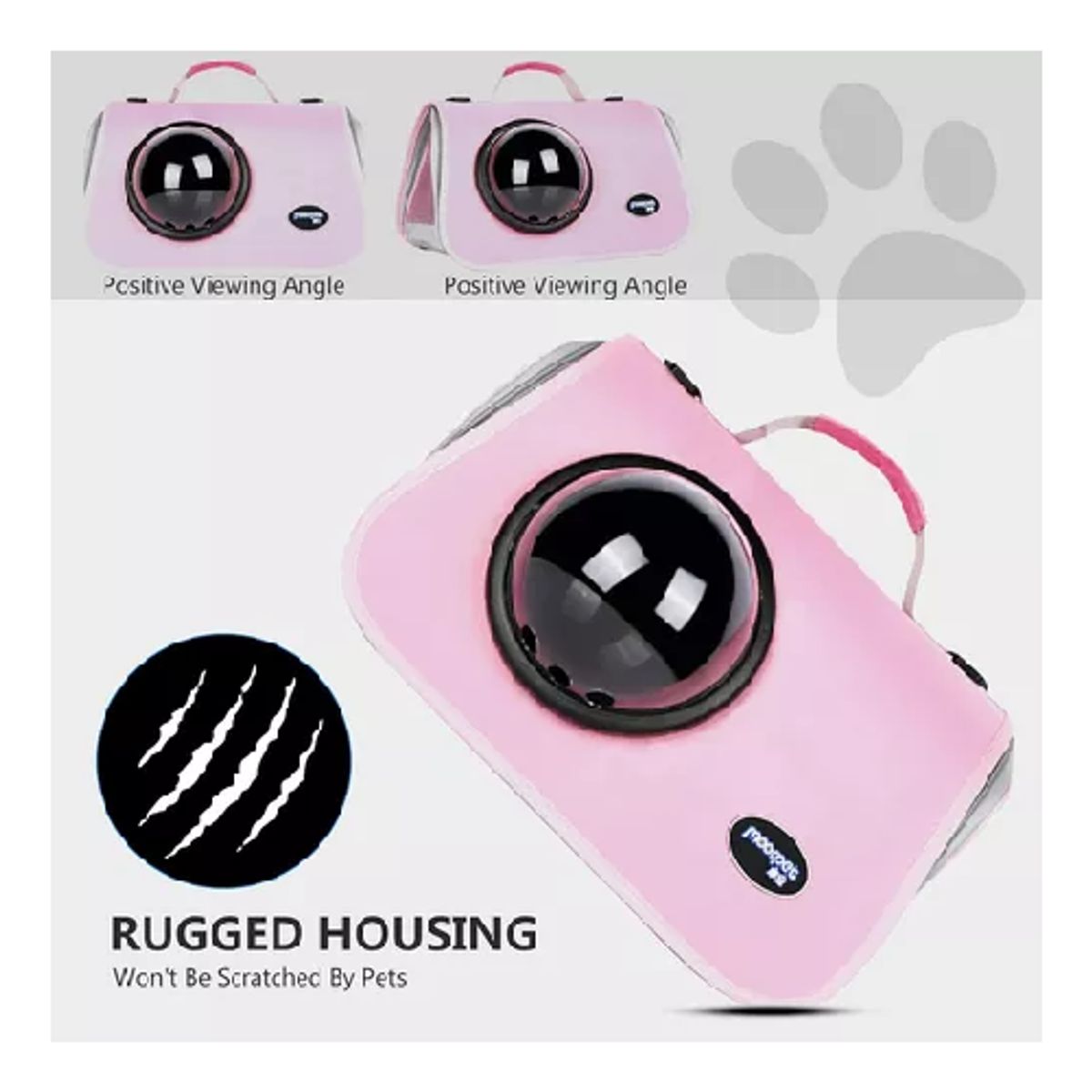 GENERICO - Bolso transporte cápsula mascotas malla transpirable rosado