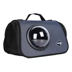 GENERICO - Bolso transporte cápsula mascotas malla transpirable gris
