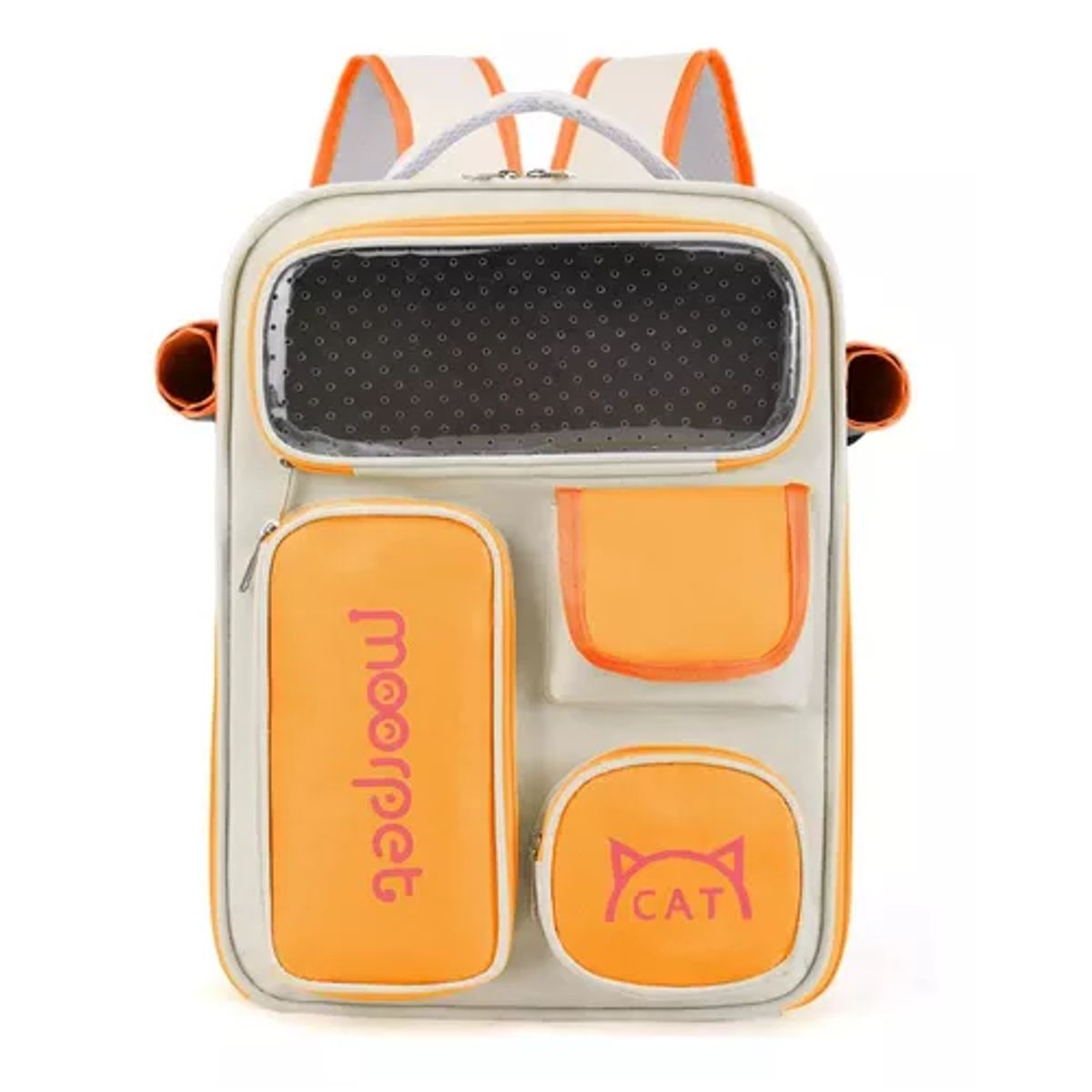GENERICO - Mochila bolso plegable para mascotas perro y gato naranja