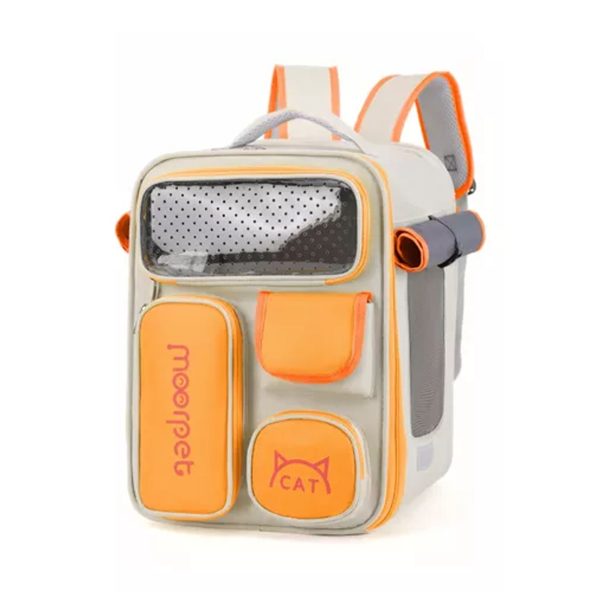 GENERICO - Mochila bolso plegable para mascotas perro y gato naranja