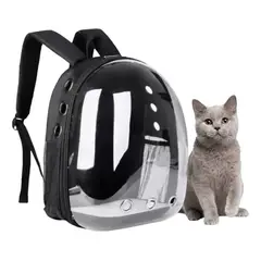 GENERICO - Mochila transportadora transparente mascotas perros y gatos