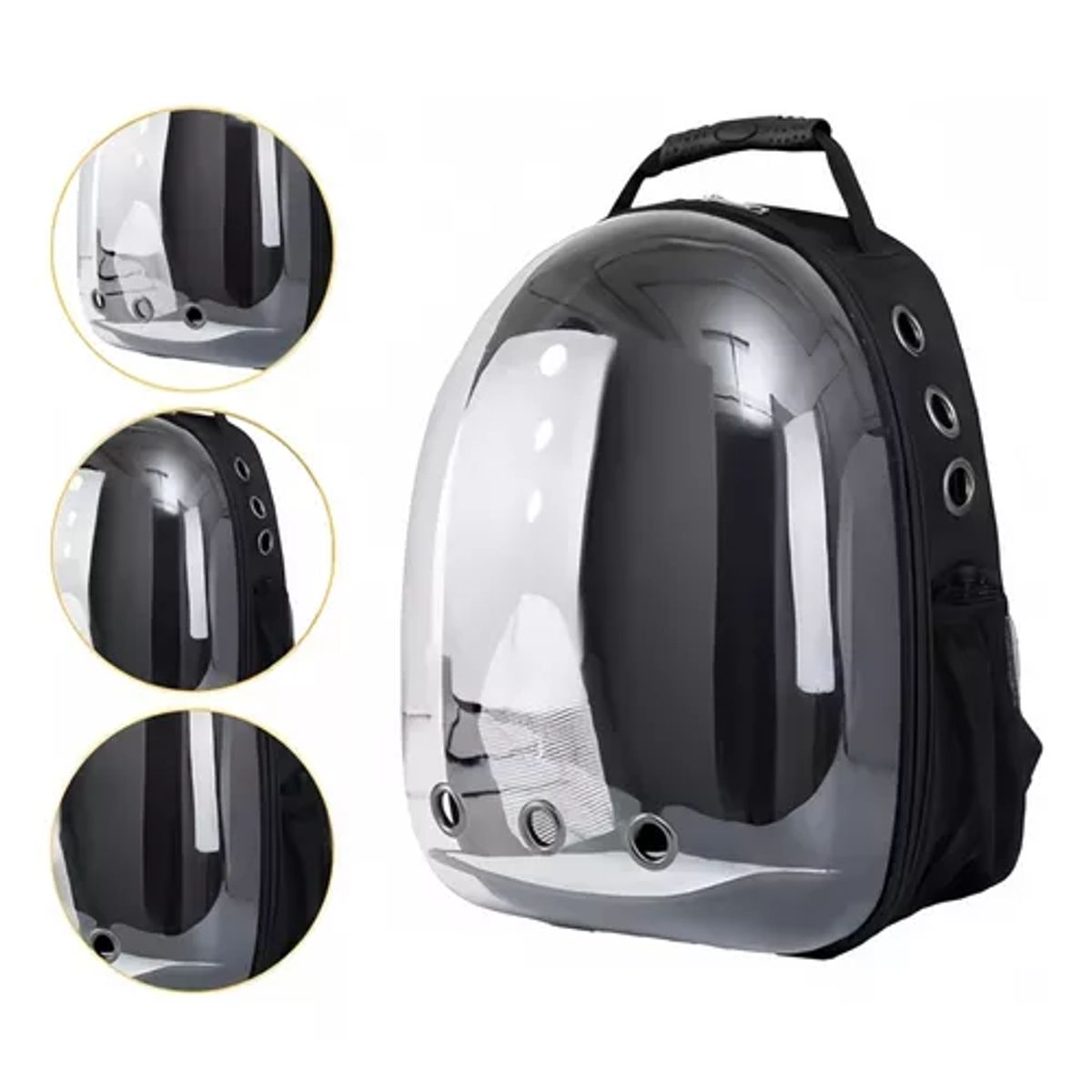 GENERICO - Mochila transportadora transparente mascotas perros y gatos